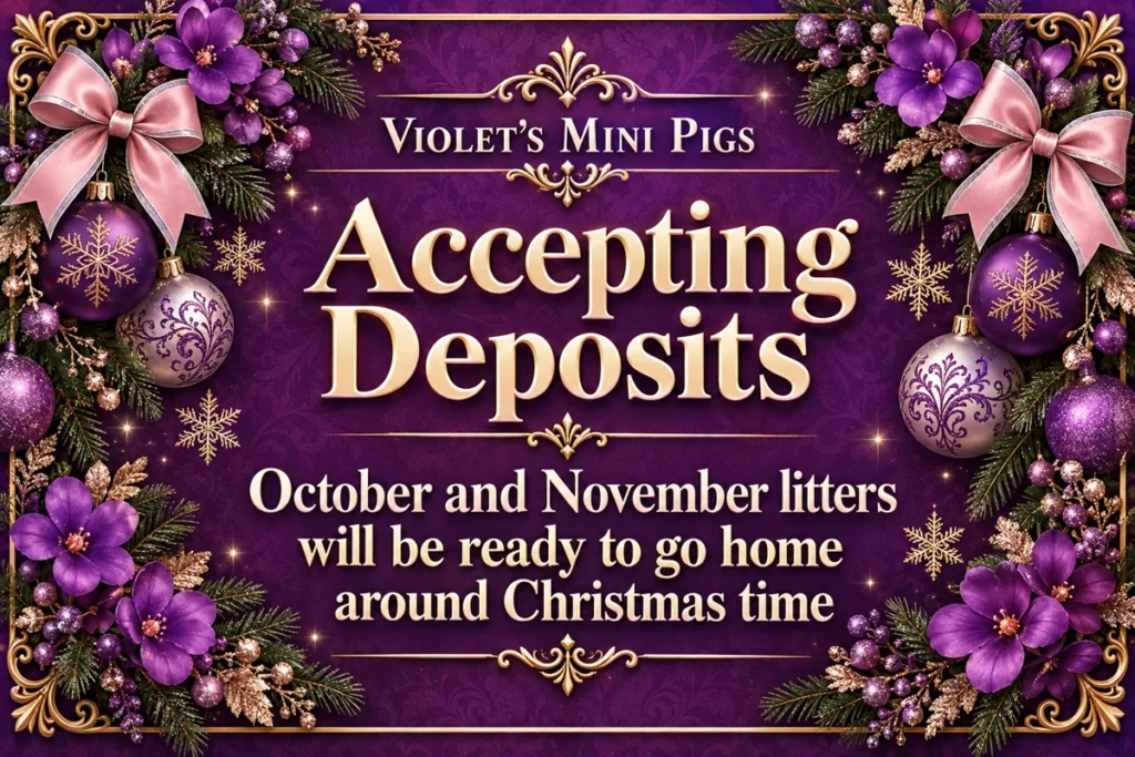 Accepting deposits. October and November litters will be ready to go home around Christmas time.